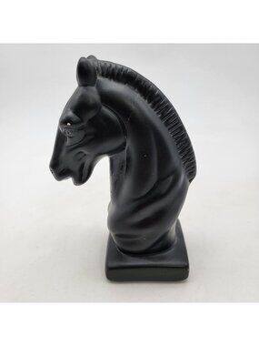 Black Ceramic Horse Head Statue For Decorative Display